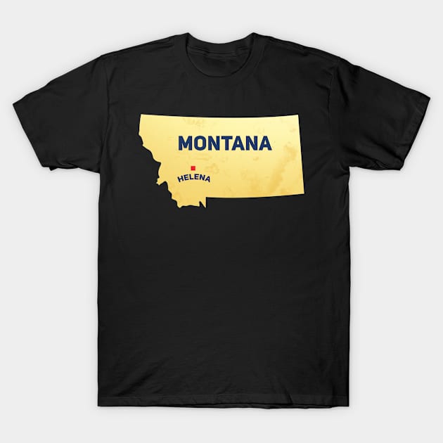 Capital of Montana Map Design for proud Montanans T-Shirt by c1337s